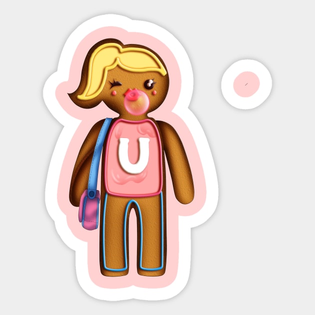 gingebread girl Sticker by artbdog